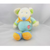 Doudou souris bleu coeur foulard jaune NICOTOY