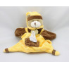 Doudou et compagnie marionnette ours marron jaune mouchoir
