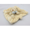 Doudou plat ours Beige écru écharpe bleu NICOTOY