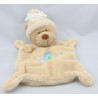 Doudou plat ours beige bonnet escargot brodée NICOTOY