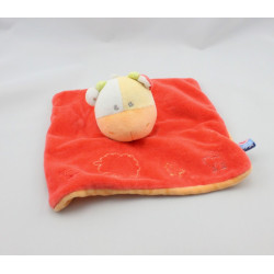 Doudou plat vache rouge orange SUCRE D'ORGE