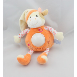 Doudou veilleuse vache orange écru pommes GIPSY