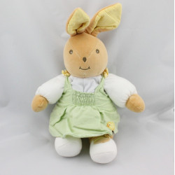 Doudou lapin robe verte Takinou