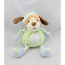 Doudou veilleuse chien vert bleu pommes GIPSY