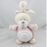 Doudou lumineux veilleuse lapin rayé rose NICOTOY