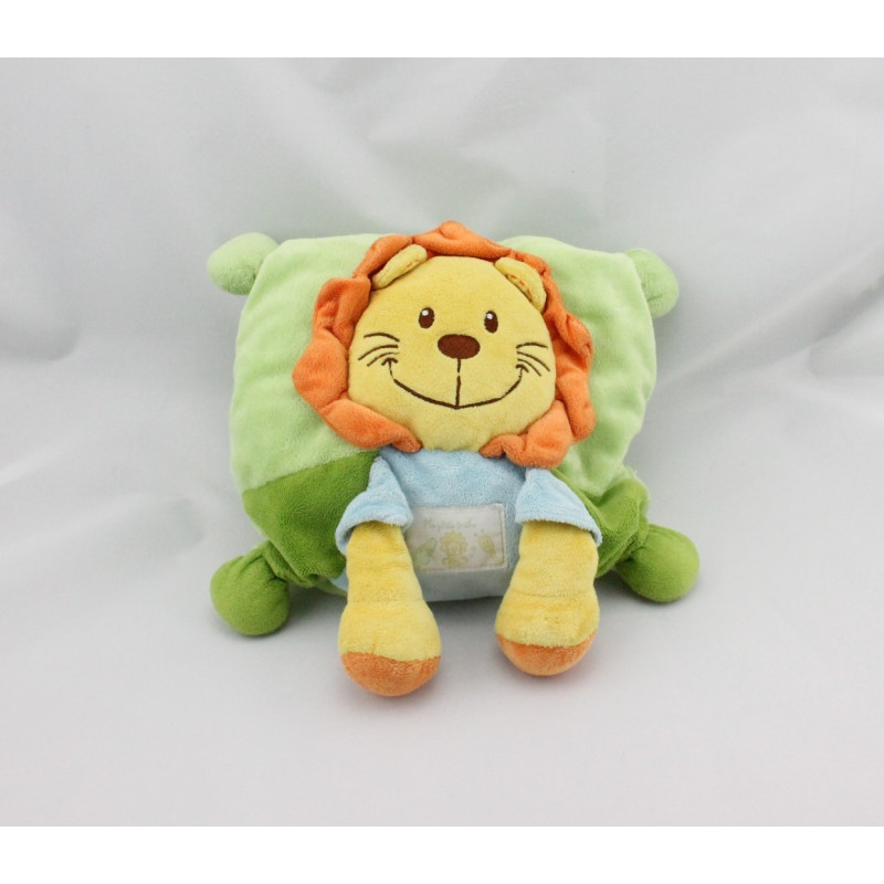 Doudou coussin lion vert bleu MA PTITE TRIBU