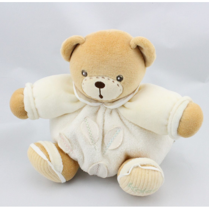 Doudou ours boule écru feuilles Pure KALOO