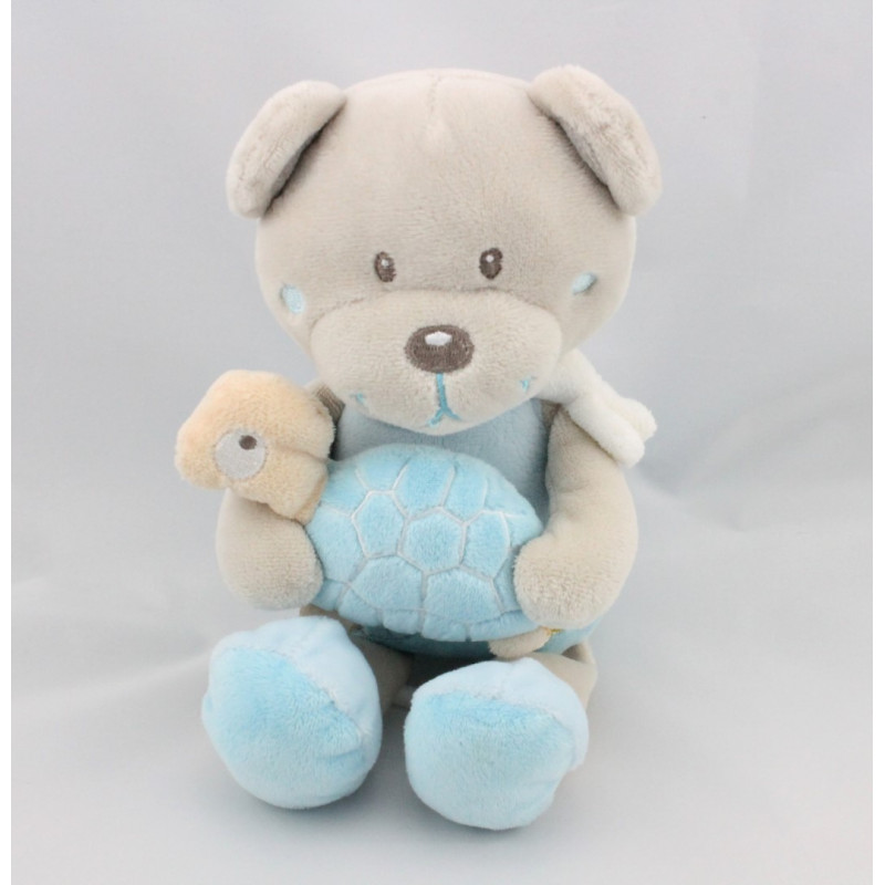 Doudou musical ours beige bleu tortue TEX BABY