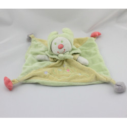 Doudou plat lutin clown vert jaune étoile KIABI