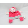 Doudou plat Mimi la souris rose gris fleurs SIMBA TOYS KIABI