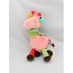 Doudou musical girafe rose vert rouge orange BABYSUNBYSUN