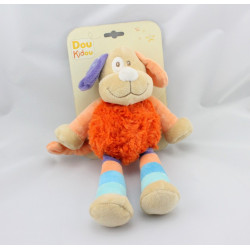 Doudou chien orange beige bleu DOUKIDOU