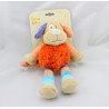 Doudou chien orange beige bleu DOUKIDOU