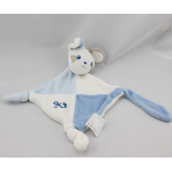 Doudou plat souris bleu blanc SIPLEC