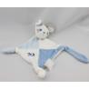 Doudou plat souris bleu blanc SIPLEC