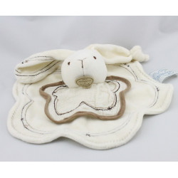 Doudou et compagnie platf fleur lapin blanc beige 