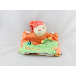 Doudou plat marionnette ours orange rouge dragon vert pop  KALOO