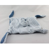 Doudou plat chat bleu étoiles BOUTCHOU BOUT'CHOU