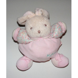 Doudou Lapin Boule rose avec fleurs Kaloo