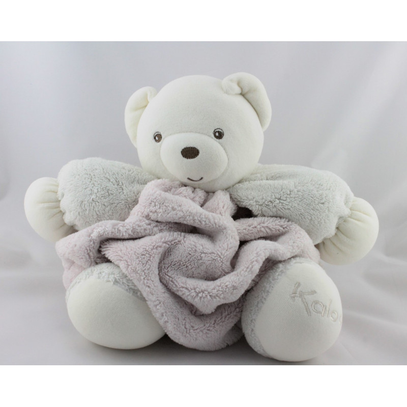 Doudou ours plume blanc rose KALOO