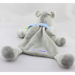 Doudou plat Zébre gris foulard bleu NICOTOY