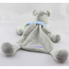 Doudou plat Zébre gris foulard bleu NICOTOY
