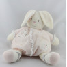 Doudou lapin blanc rose coeurs NOUNOURS