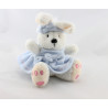Doudou lapin blanc robe bleu MAXITA