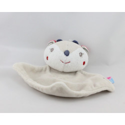 Doudou plat biche renne beige blanc rouge étoiles SUCRE D'ORGE