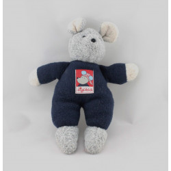 Doudou souris grise bleu marine rouge SIGIKID
