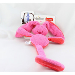 Doudou hochet lapin rose NATTOU