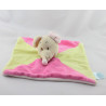 Doudou plat souris rose verte KING BEAR