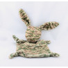 Doudou plat lapin vert marron camouflage IKKS