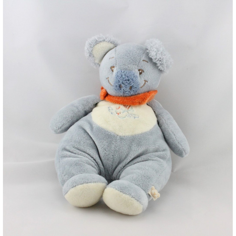 Doudou koala bleu foulard orange NOUKIE'S