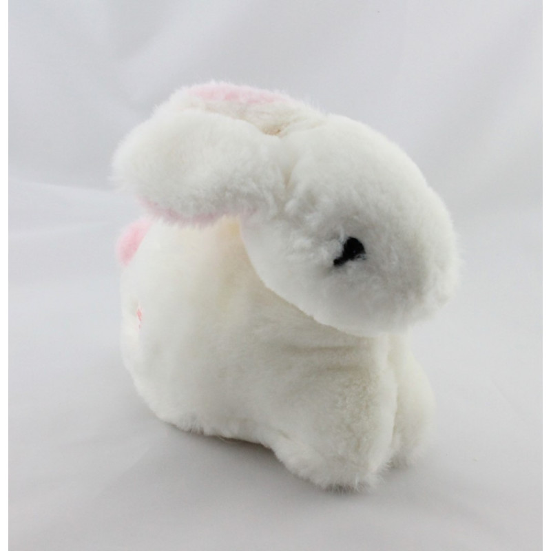 Doudou lapin blanc rose GUIGOZ 