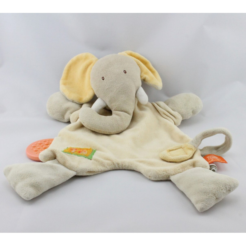 Doudou plat éléphant les Loustics dentition MOULIN ROTY 