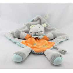 Doudou plat cheval ane gris orange NICOTOY