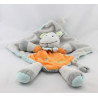 Doudou plat cheval ane gris orange NICOTOY