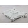 Doudou plat carré blanc ours AUCHAN