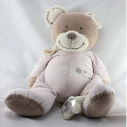 Grand Doudou ours beige rose étoile hochet NICOTOY 