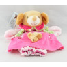 Doudou plat marionnette souris robe rose NOUNOURS