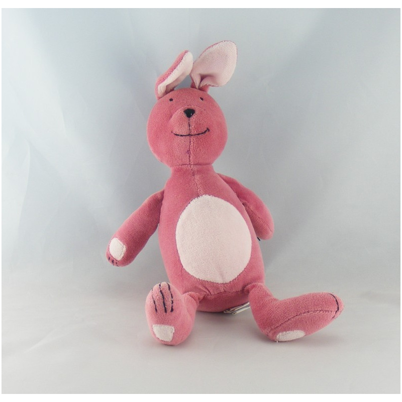 Doudou lapin rose bordeaux OBAIBI