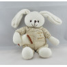 Doudou lapin vichy beige avec coussin DOUDOU ET COMPAGNIE