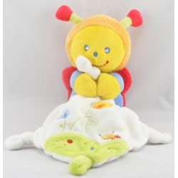 Doudou papillon multicolore avec mouchoir POMMETTE