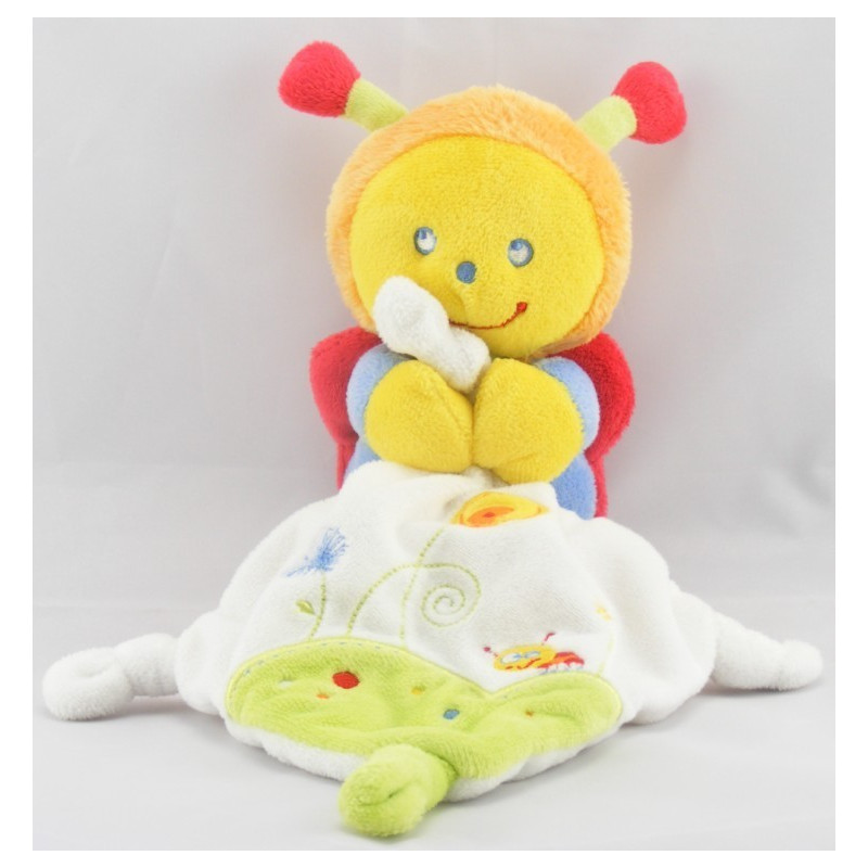 Doudou papillon multicolore avec mouchoir POMMETTE