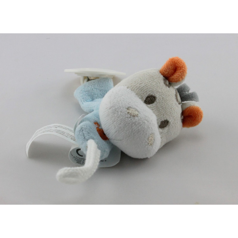 Attache tétine Doudou ane zébre gris bleu oiseau KIABI CREATIVTO