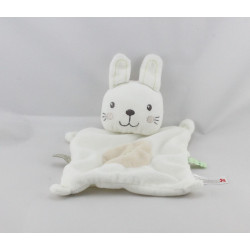 Doudou plat lapin blanc beige NICOTOY