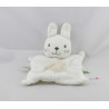 Doudou plat lapin blanc beige NICOTOY