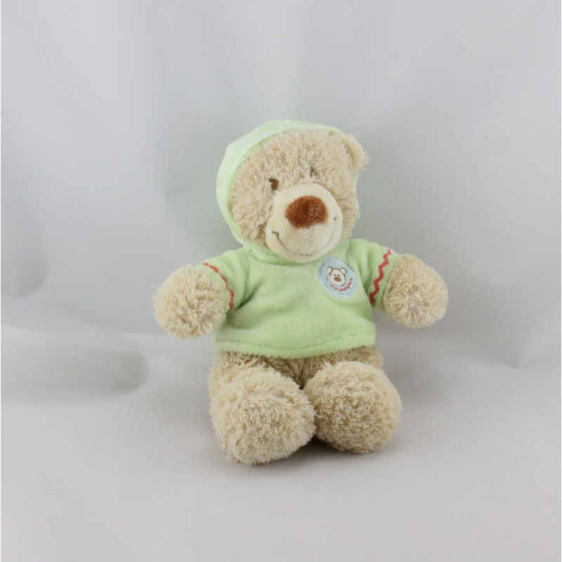 Doudou ours vert capuche NICOTOY 