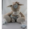 Grand Doudou poney cheval beige bleu hochet miroir NATTOU